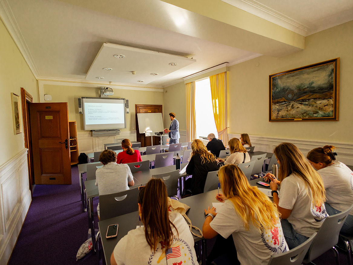 Classroom space inside the Chateau de Differdange